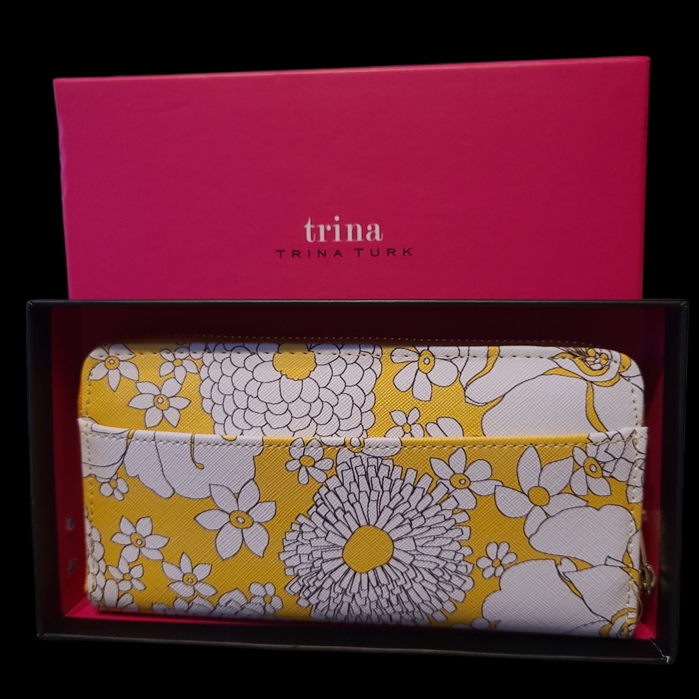 Trina Turk Yellow and White Floral Wallet